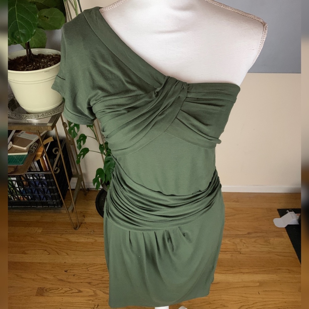 Cynthia Steffe one shoulder ruched mini dress - Picture 4 of 9
